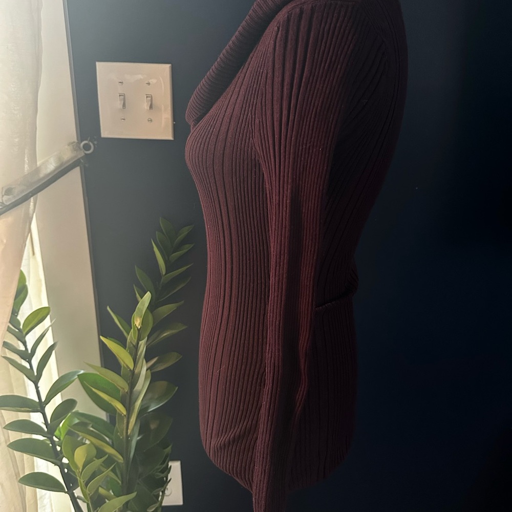 Women’s Ribbed Cowl Neck Sweater - Picture 2 of 2